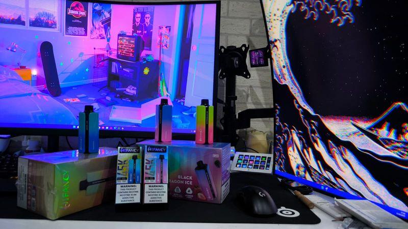 HIFANCY vape products shop shelf store display Europe retail customer photo